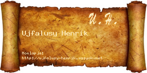 Ujfalusy Henrik névjegykártya